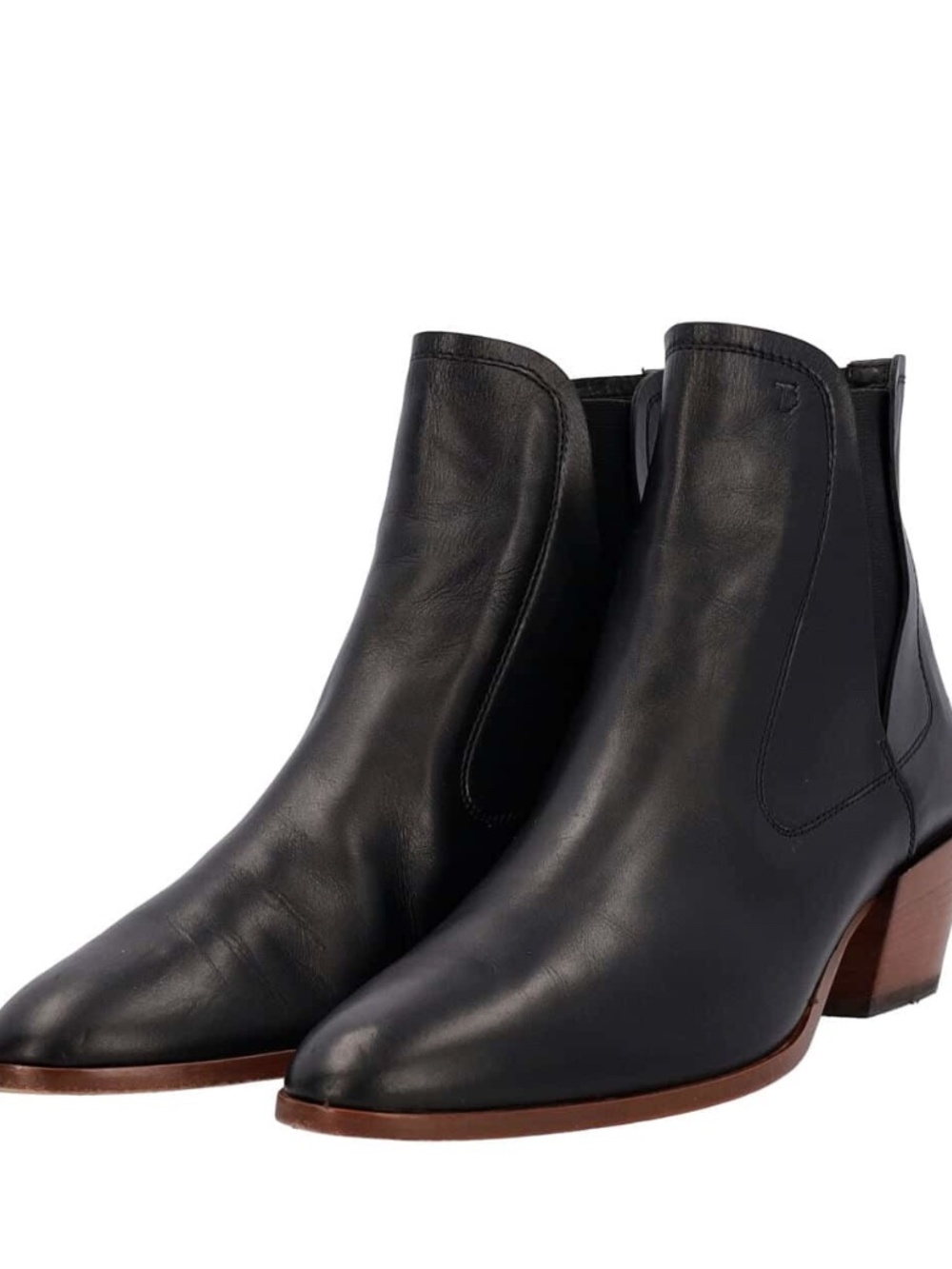 TOD'S  Black Women's Ankle Boots   in Calfskin and elastic fibres Size 39 EU